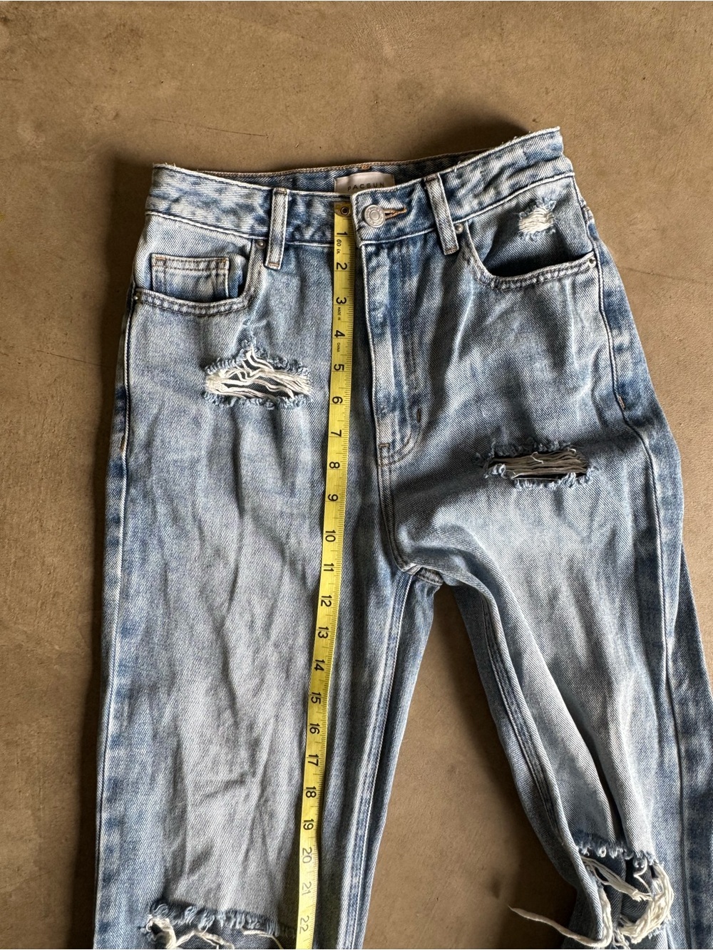 Pacific Sunwear 90’s Boyfriend Light Blue Denim Distressed Jeans  25 - Picture 4 of 12